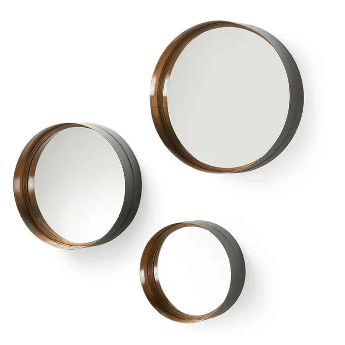 Wilton Set aus 3 Stahlspiegeln Ø 35 cm / Ø 30 cm / Ø 23 cm