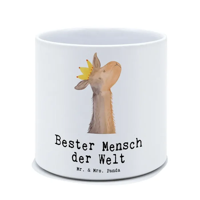 XL Blumentopf Lama Bester Mensch der Welt