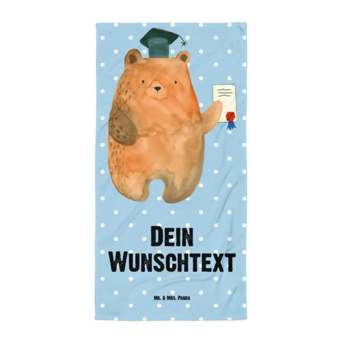 XXL Badehandtuch mit Namen Bär Prüfung