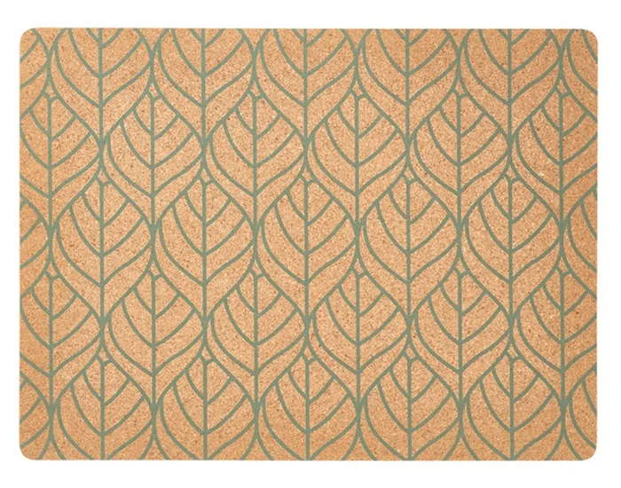 ZELLER Tischset Graphic Leave Kork salbeigrün 40×30 cm