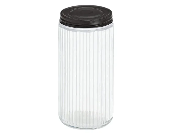 ZELLER Vorratsglas mit Metalldeckel schwarz 950 ml ø 9.3×19.5 cm