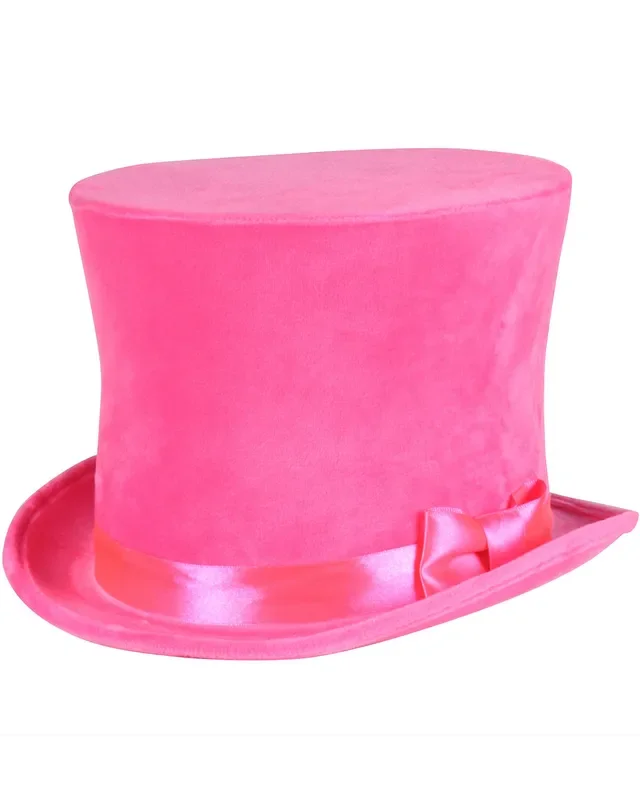 Zylinder „Flair “ Velour mit Satinband 60 cm | Neon Pink